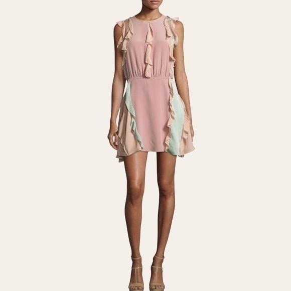 Alexis Keely Colorblock Ruffle Mini Dress ✨ - Picture 1 of 11